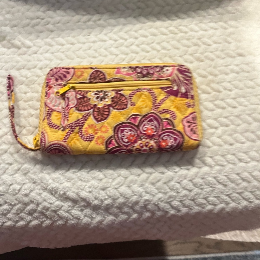 Floral Yellow and Pink Women's Clutch/Wristlet - Picture 3 of 8